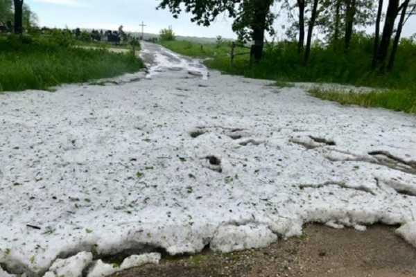 Казуси весни: місто на Тернопільщині засипало снігом (Фото)