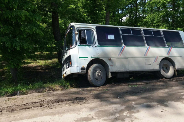 На Тернопільщині рейсовий автобус злетів у кювет (Фото)