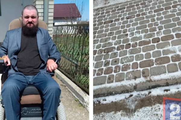 На Тернопільщині будують тротуар, на якому не проїдеш на інвалідному візку: місцева влада коментарів не дає